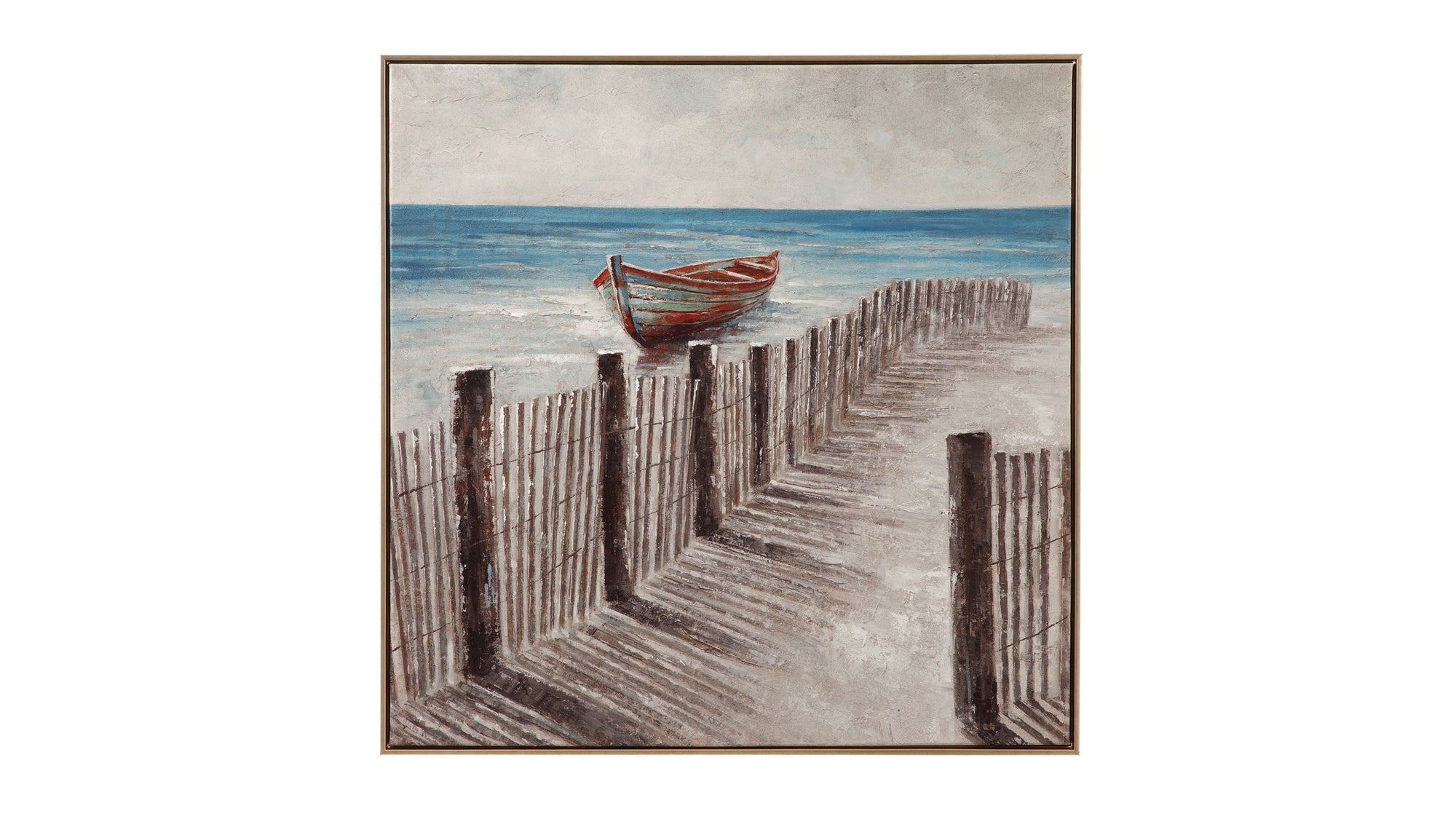 Camden Marsh Framed Canvas - Gray / Blue
