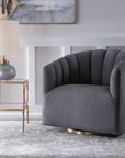 Cuthbert - Modern Swivel Chair - Dark Gray