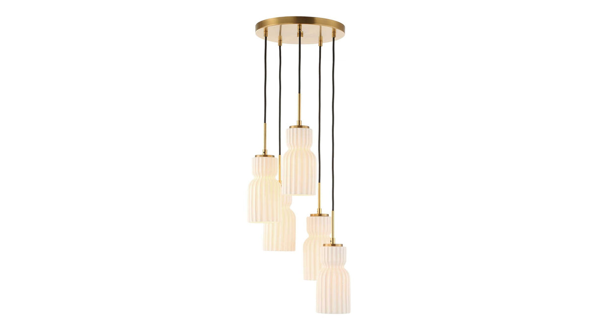 Vanier - 5 Light Cluster Pendant - Gold