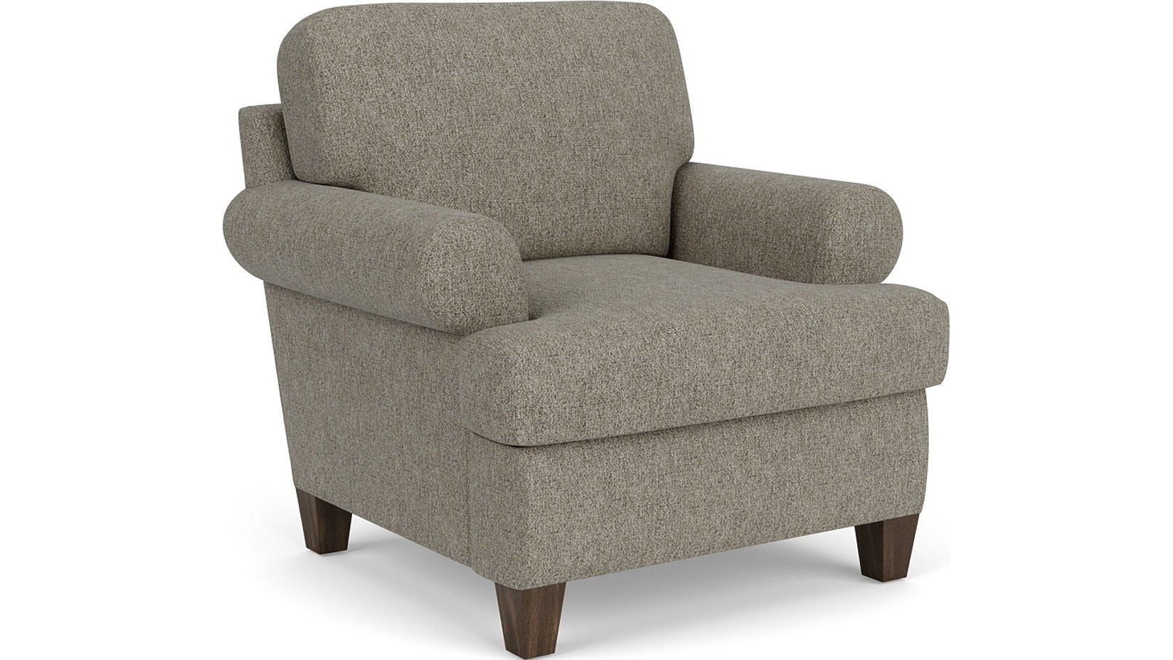 Moxy - Fabric Arm Chair, T-Shaped Seat Cushion, Curved Sock Arms