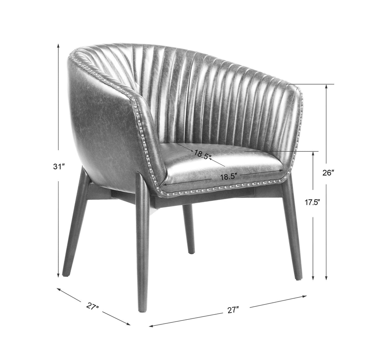 Anders - Chenille Accent Chair - Black