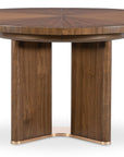 Eleana - Round Dining Table With One Leaf - Medium Wood