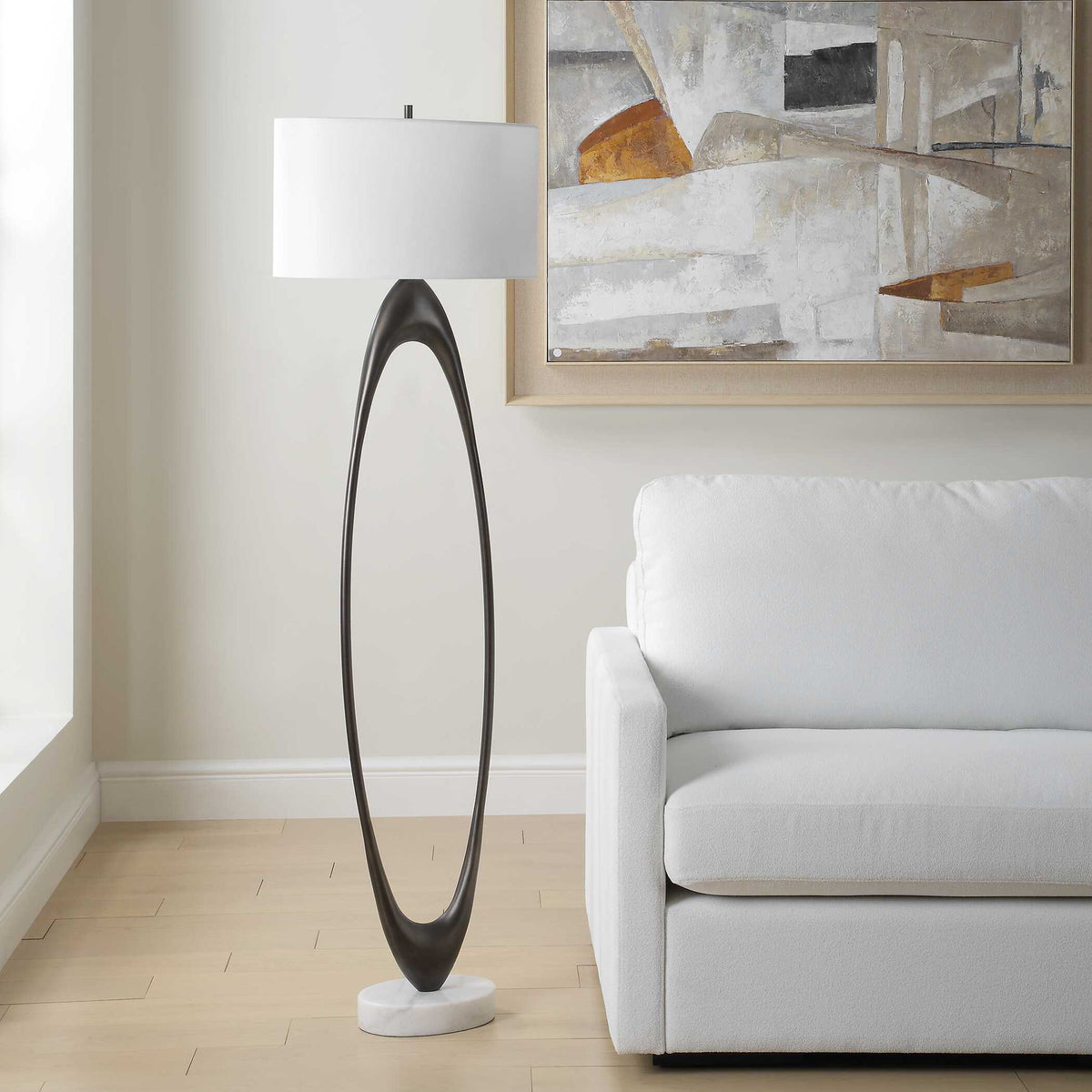 Sonic - Open Oval Floor Lamp - Bronze