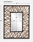 Teak Maze - Rectangle Mirror