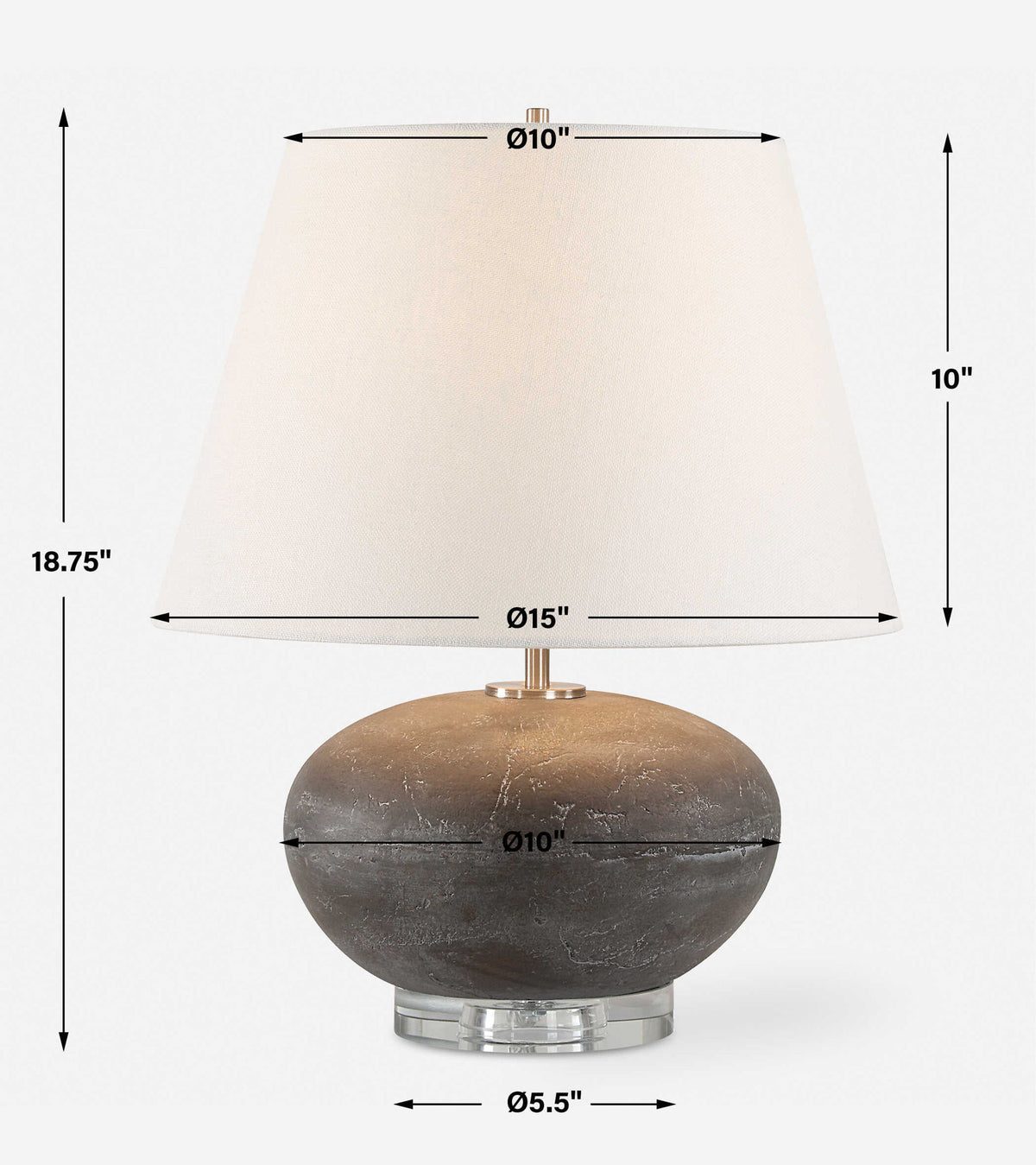 Beckley - Stone Table Lamp - Gray