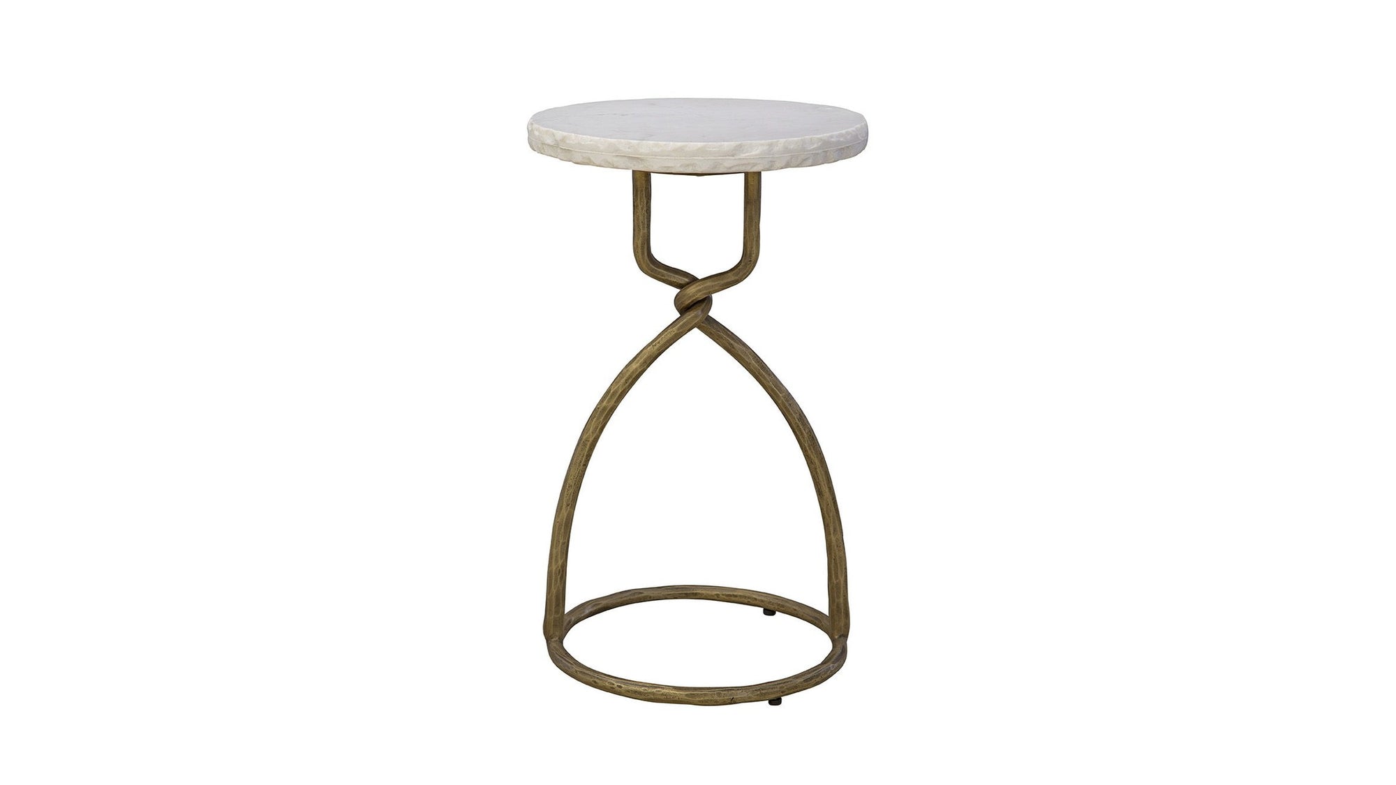 Kevin - Side Table - White / Gold