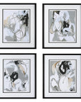 Tangled Threads - Abstract Framed Prints (Set of 4) - Silver