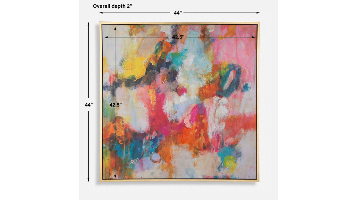 A Colorful Mindset - Framed Abstract Art - Gold