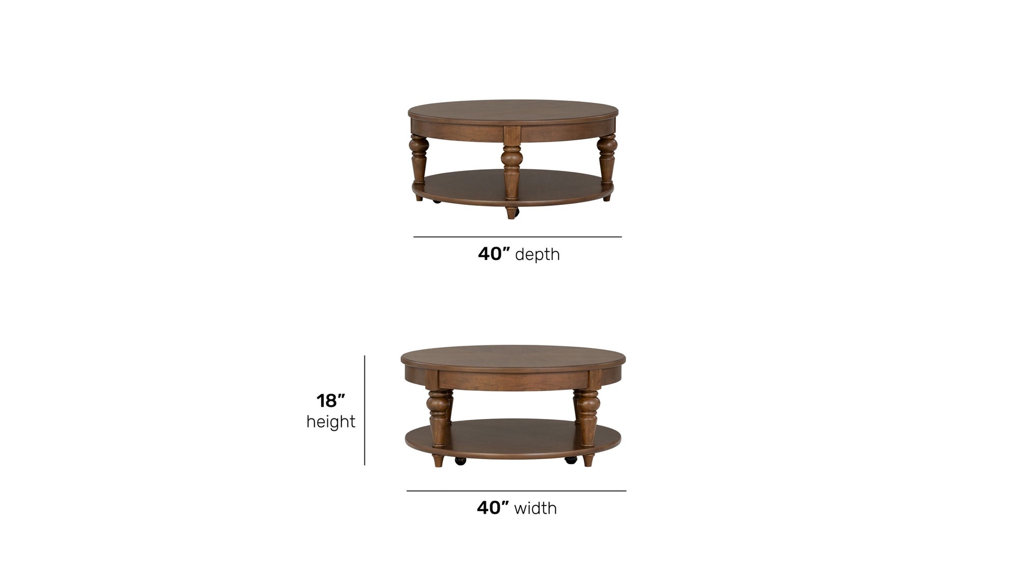 Bellevue - Round Coffee Table With Casters
