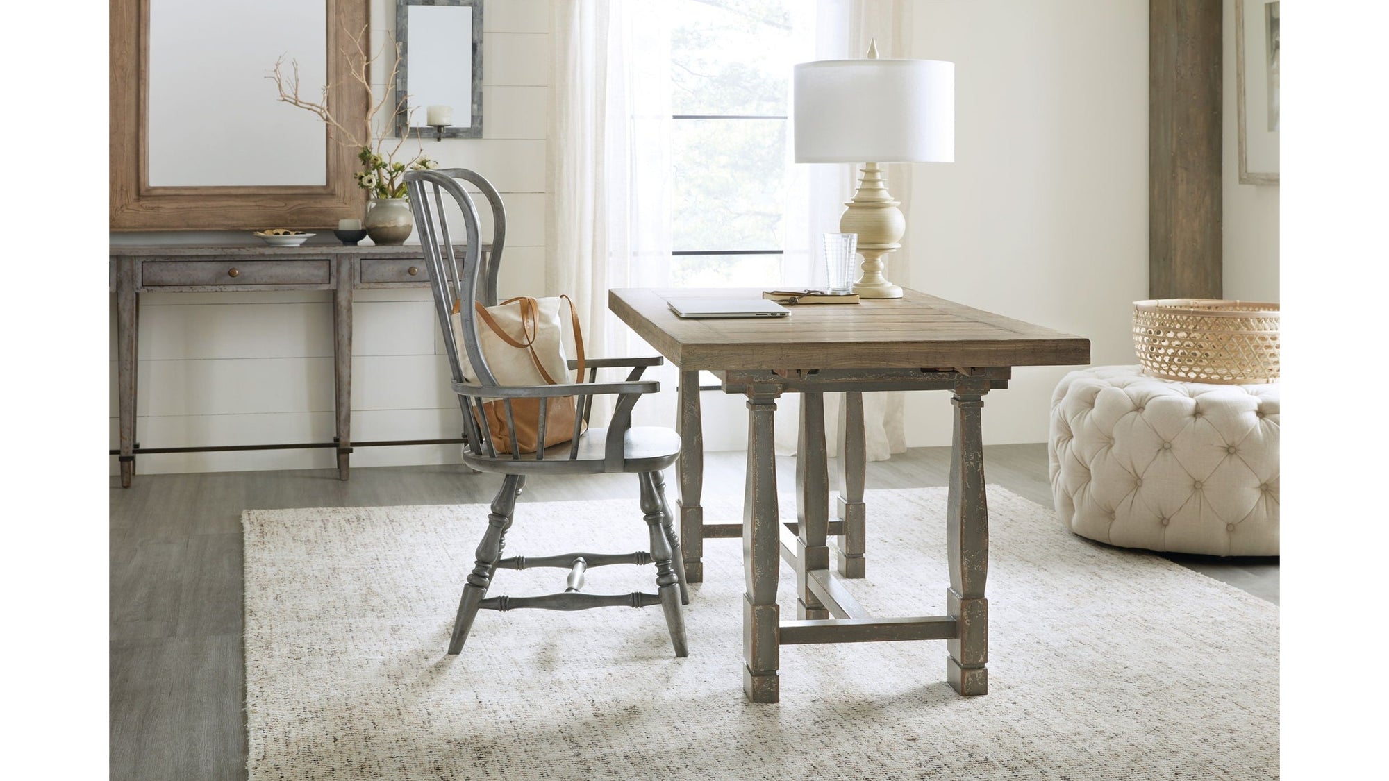 Ciao Bella - Spindle Back Arm Chair - Speckled Gray