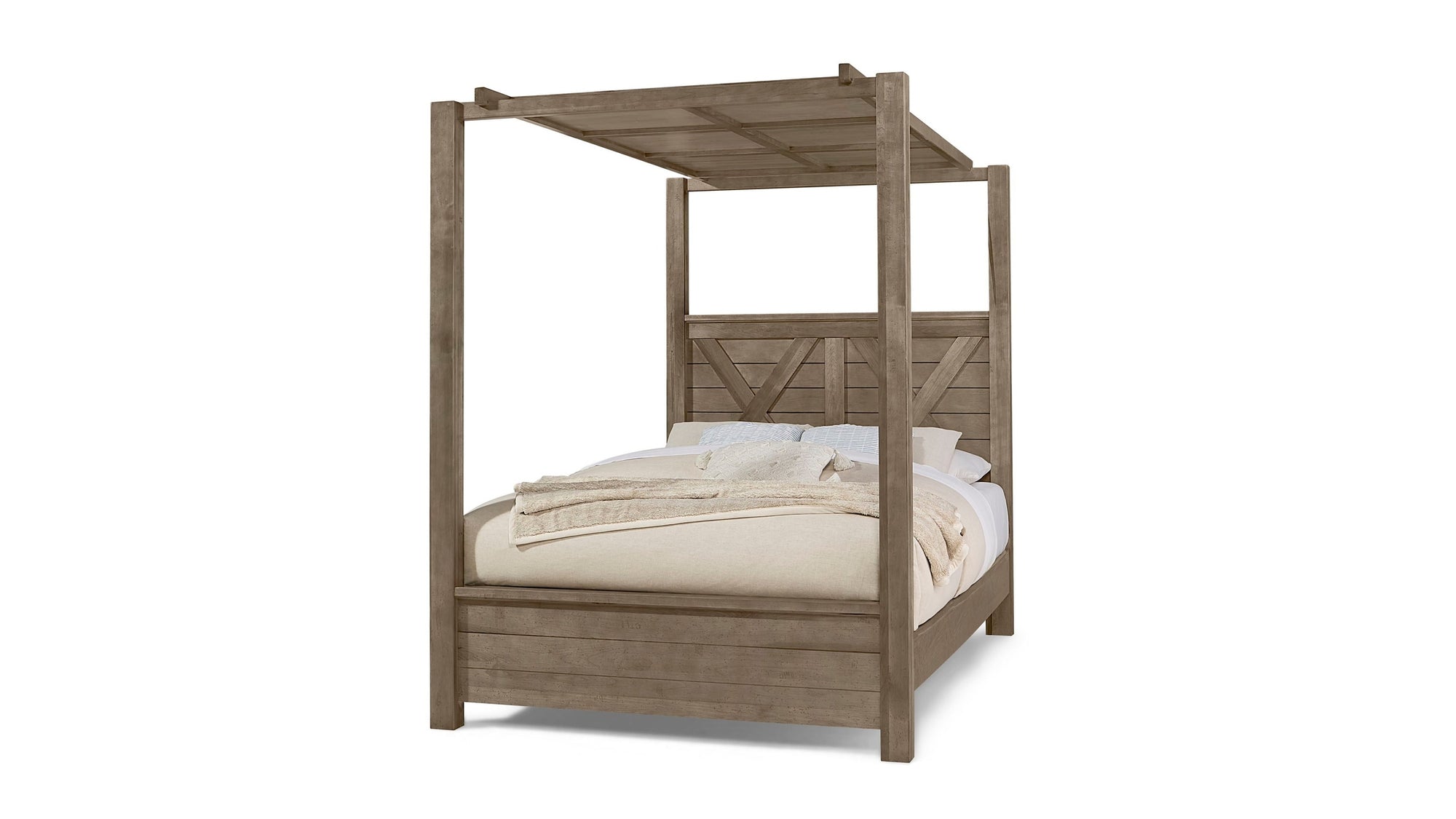 Cool Rustic - Bed With Wood Panel Canopy