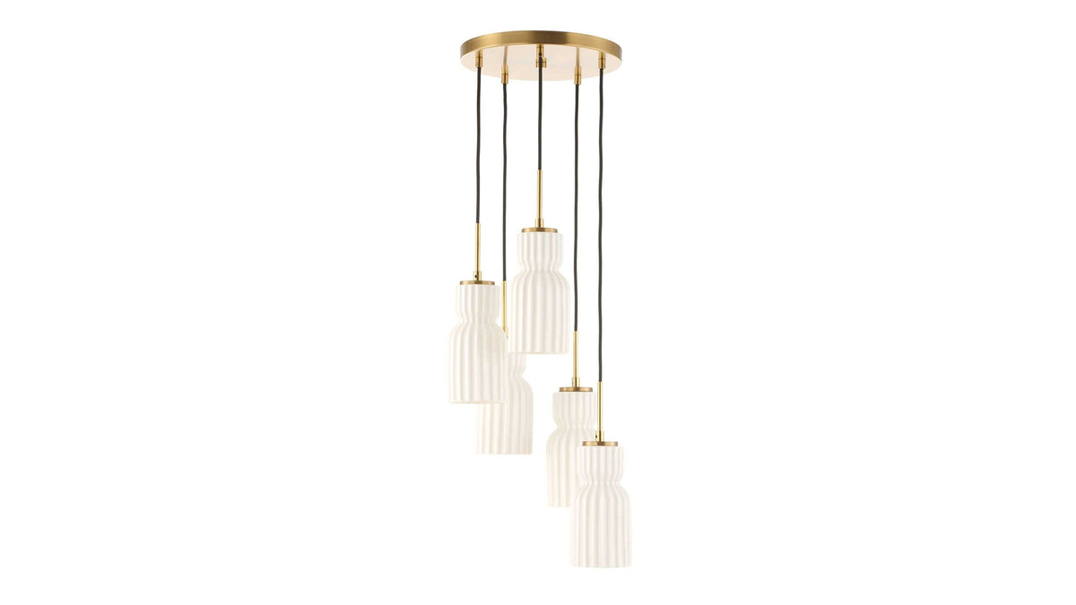 Vanier - 5 Light Cluster Pendant - Gold