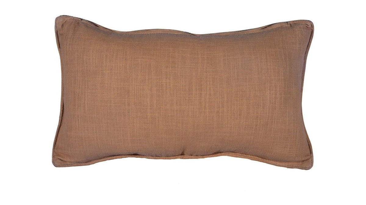 Genuine Leather - Studded Basket Weave Pillow - Tan