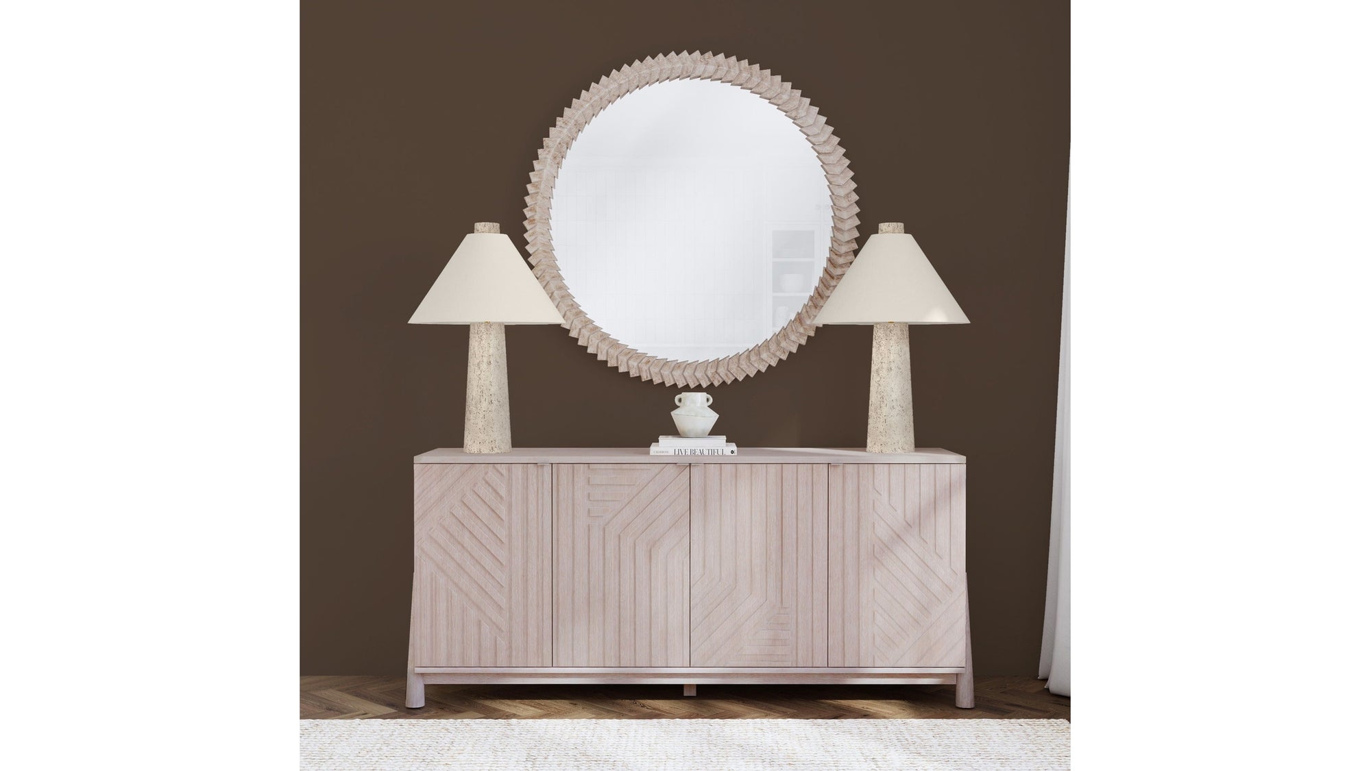 Claire - Wall Mirror - White Wash