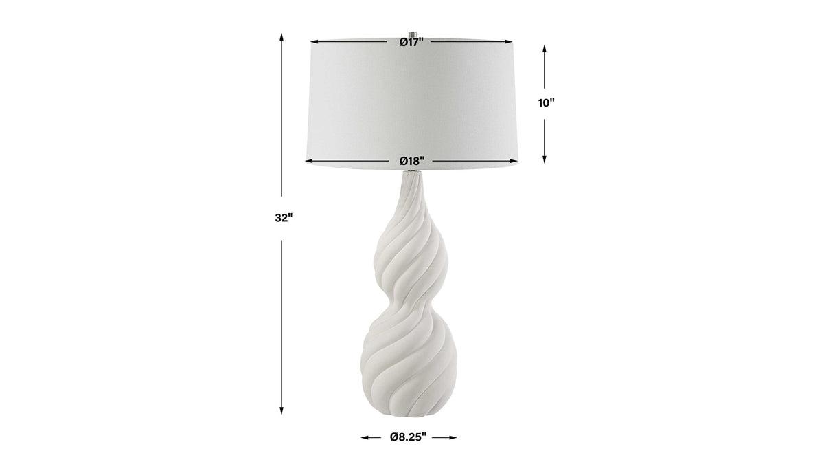 Twisted Swirl - Table Lamp - White