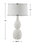 Twisted Swirl - Table Lamp - White