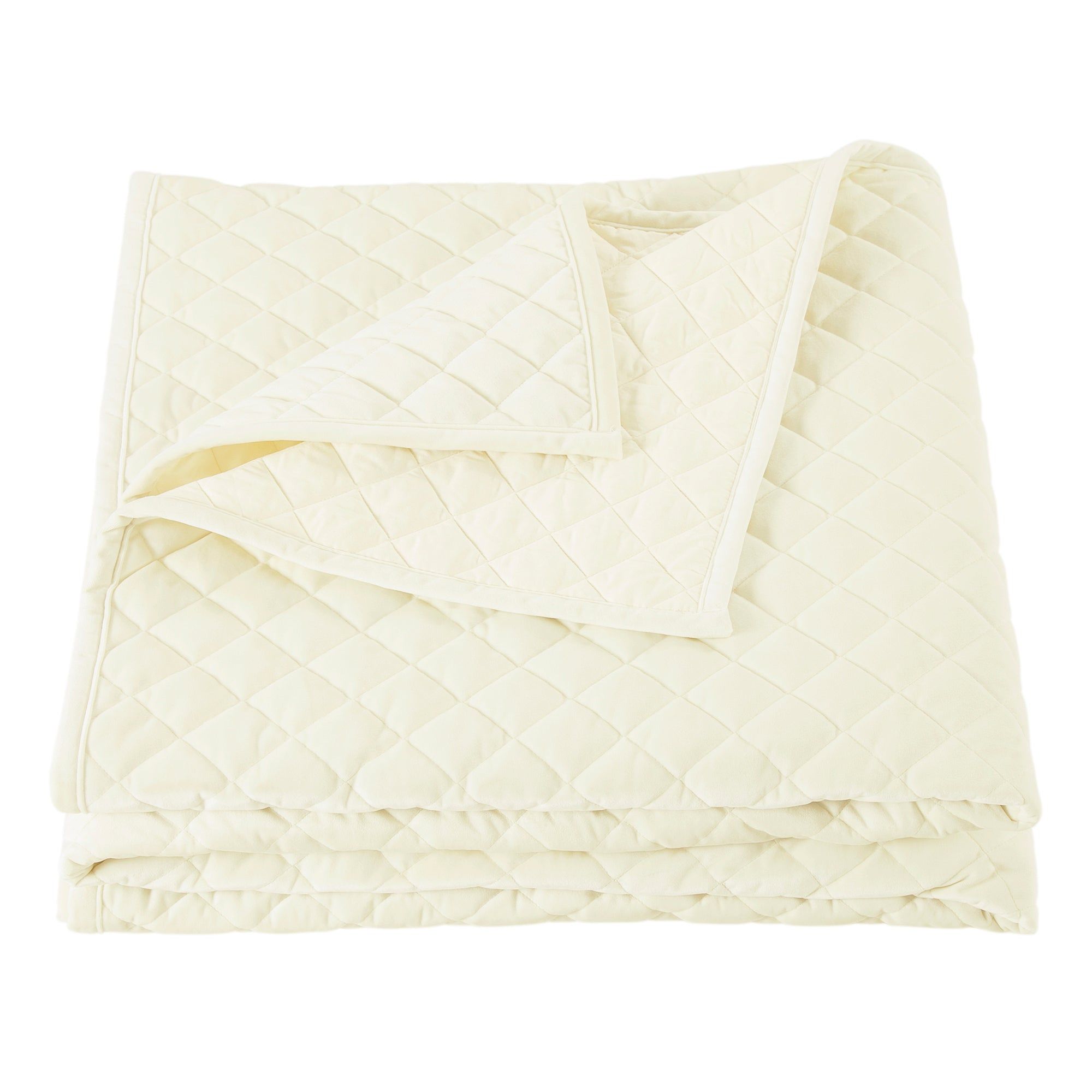 Velvet Diamond - King Quilt - Cream