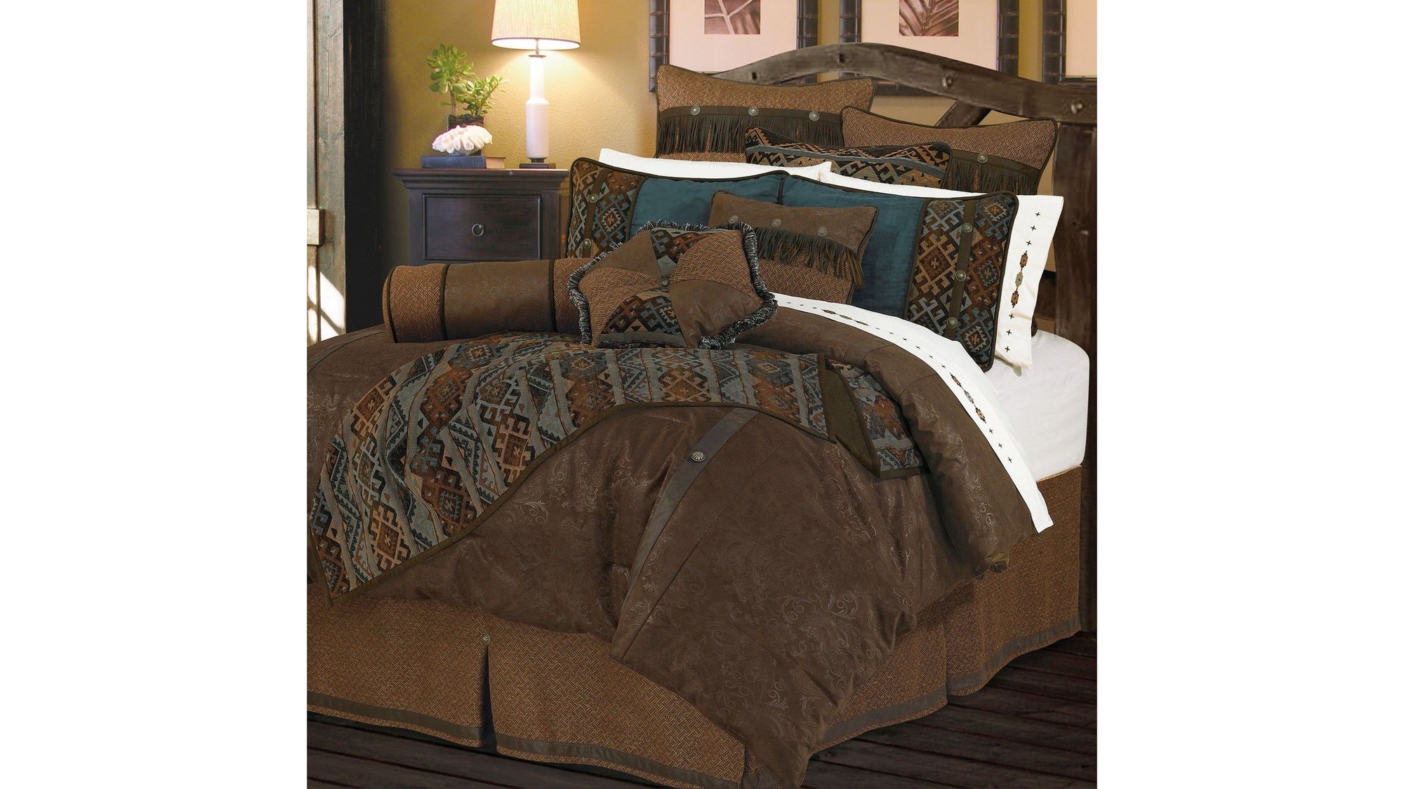 Del Rio - King Comforter Set Set of 5 - Brown