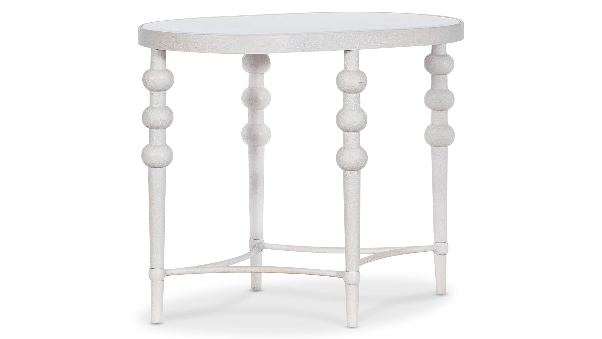 Melange - On The Bright Side Oval End Table - White
