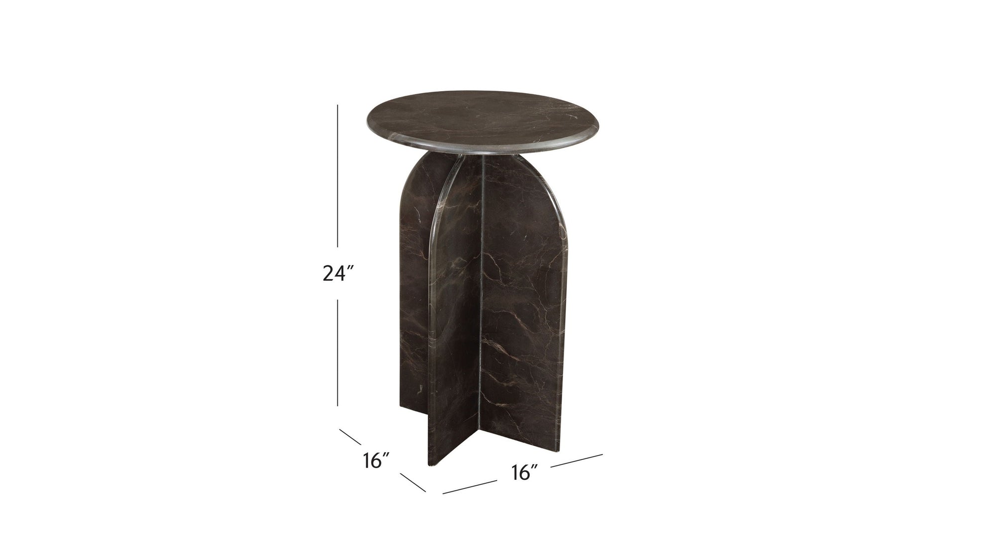 Abbey - Brown Accent Table - Dark Brown