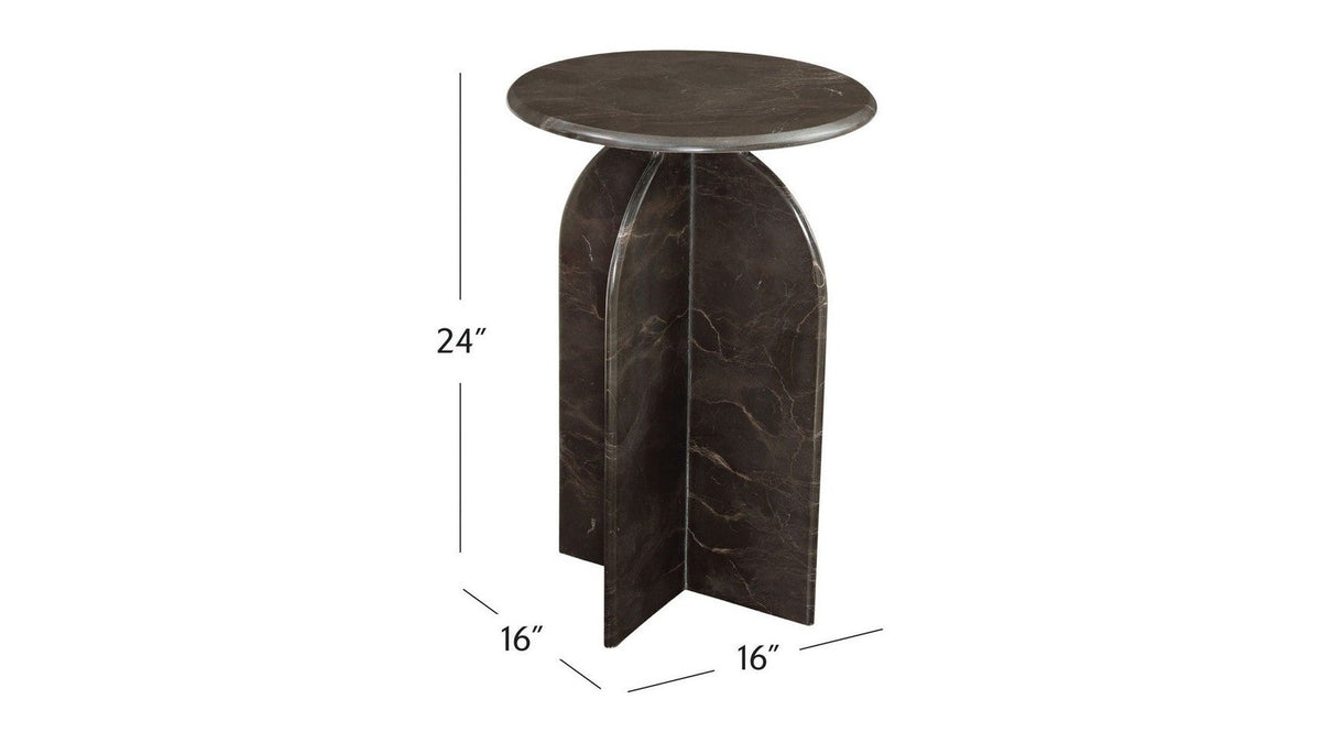 Abbey - Brown Accent Table - Dark Brown