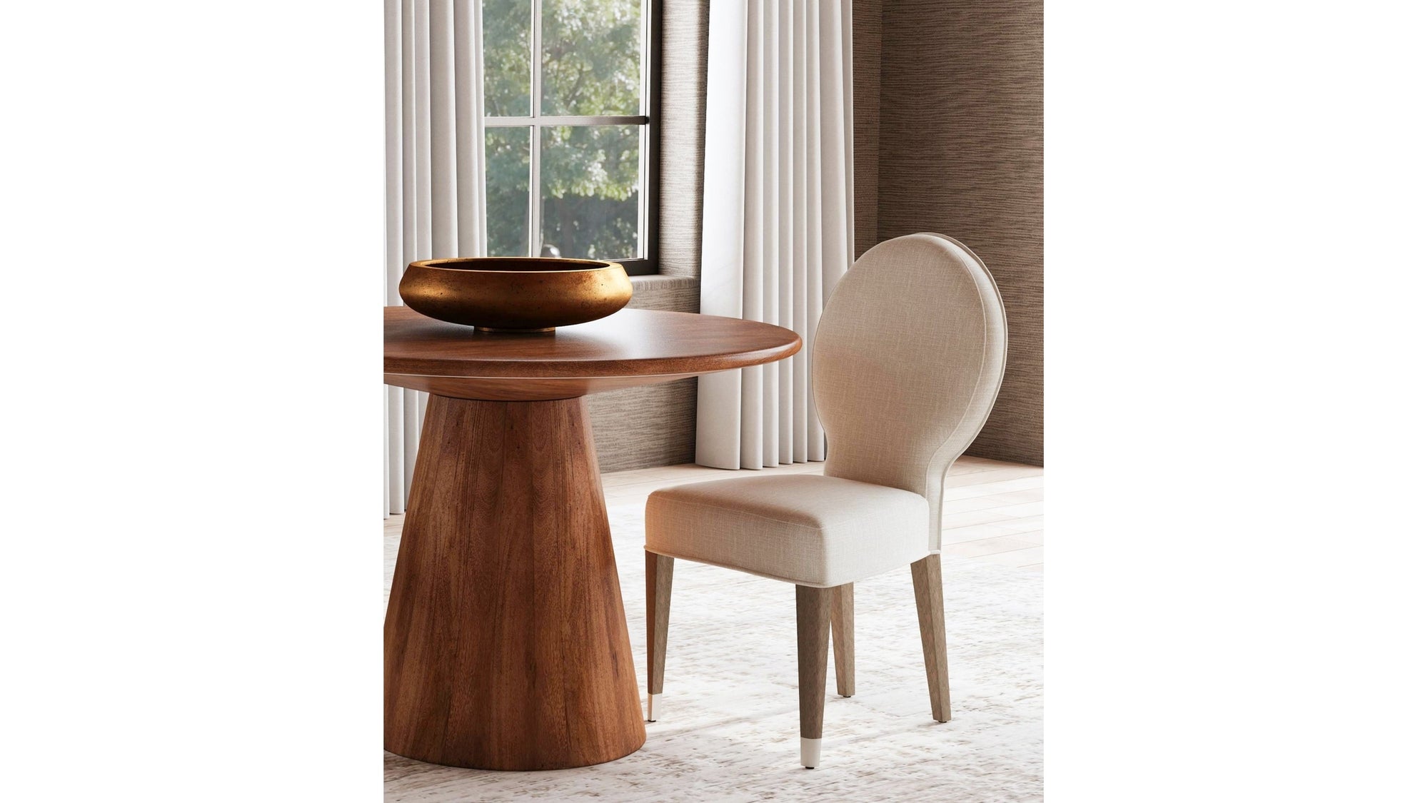 Farrah - Dining Chair - Light Oak Leg/Brushed Nickel Caps