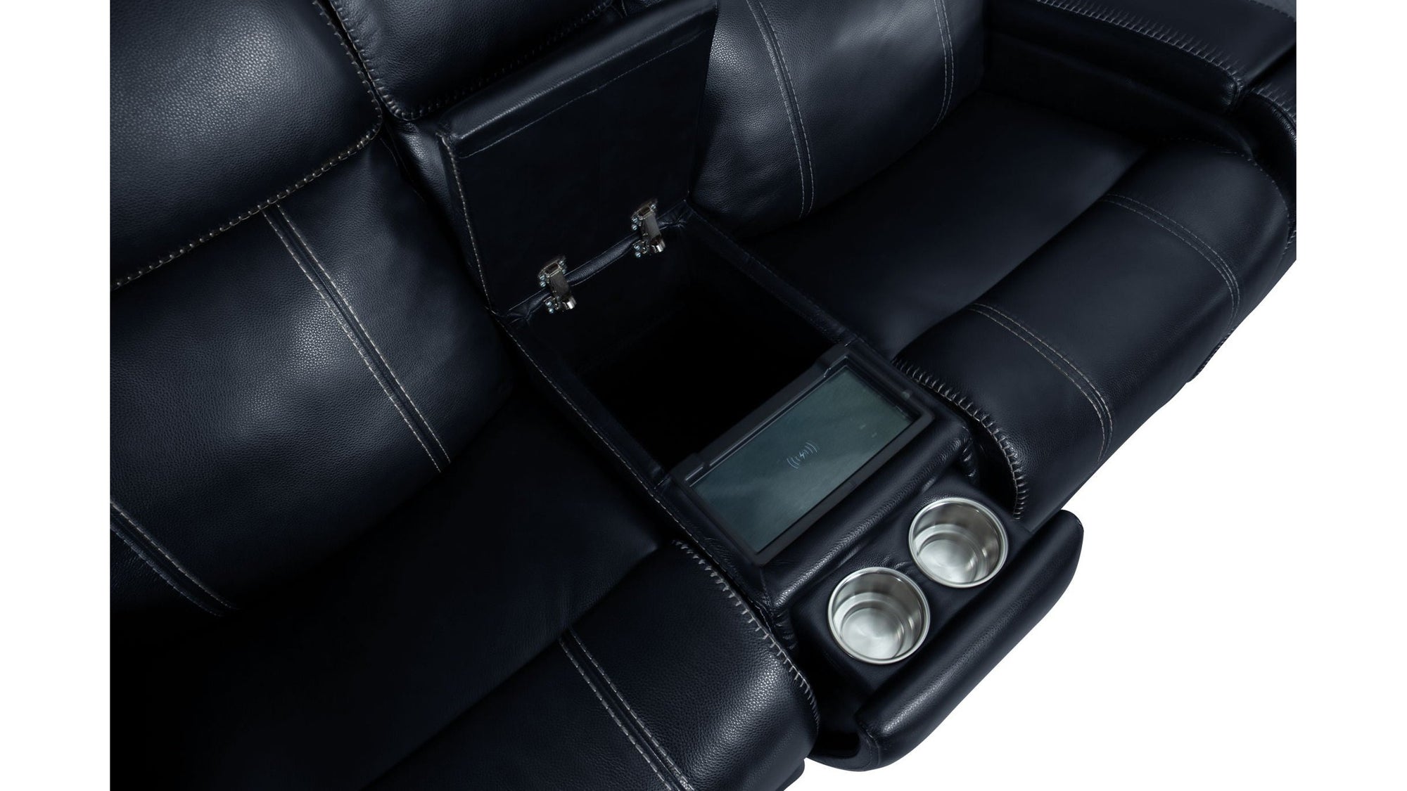 Glenwood - Power Console Loveseat-Recliner With Power And Power Headrest And Lumbar Layflat