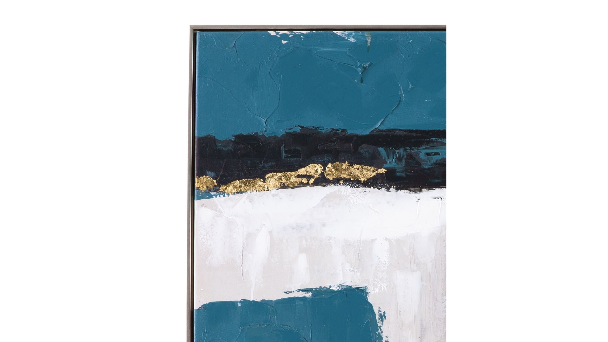 Around About Framed Canvas - Blue / White