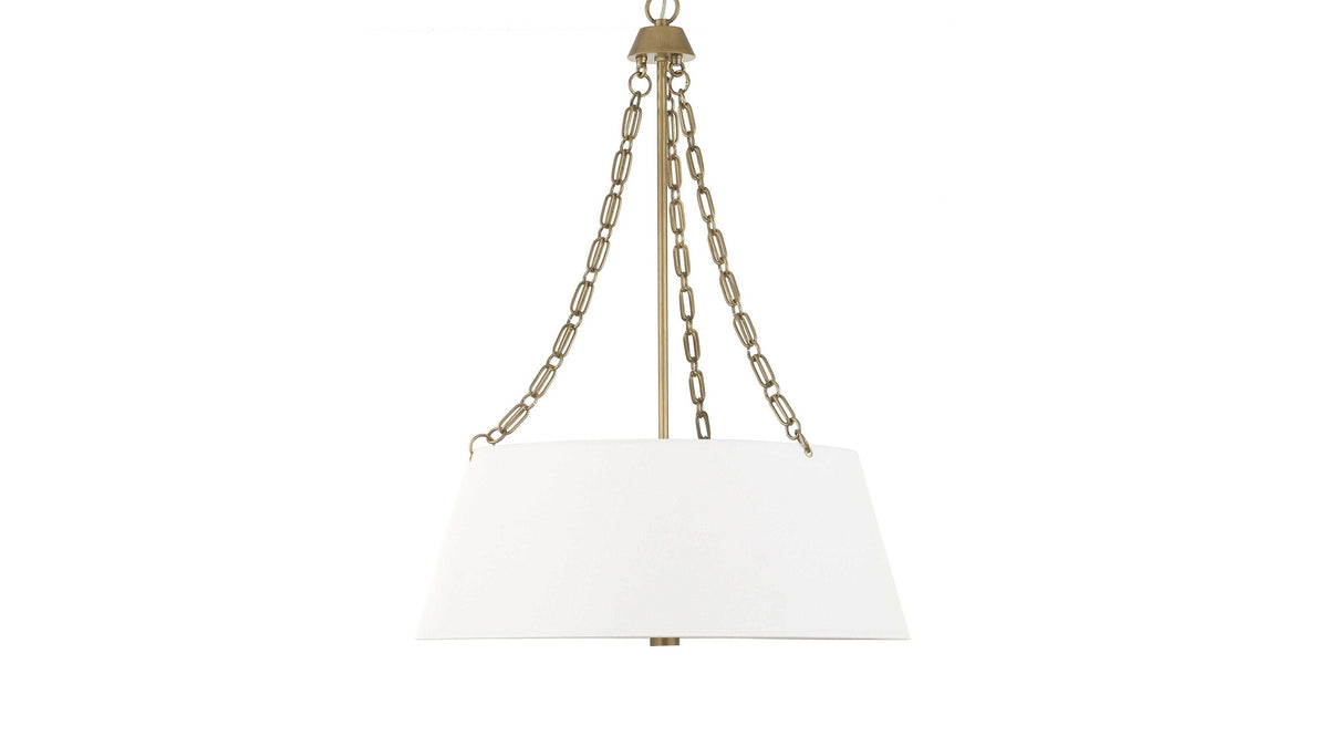Andalucia - 4 Light Drum Pendant - Gold / White
