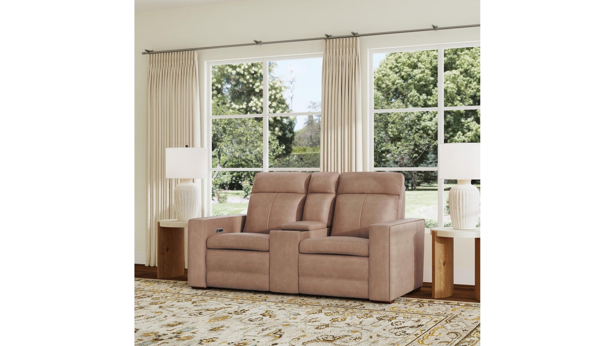 Dutch - Power Reclining Loveseat With Console, Power Headrest & Lumbar