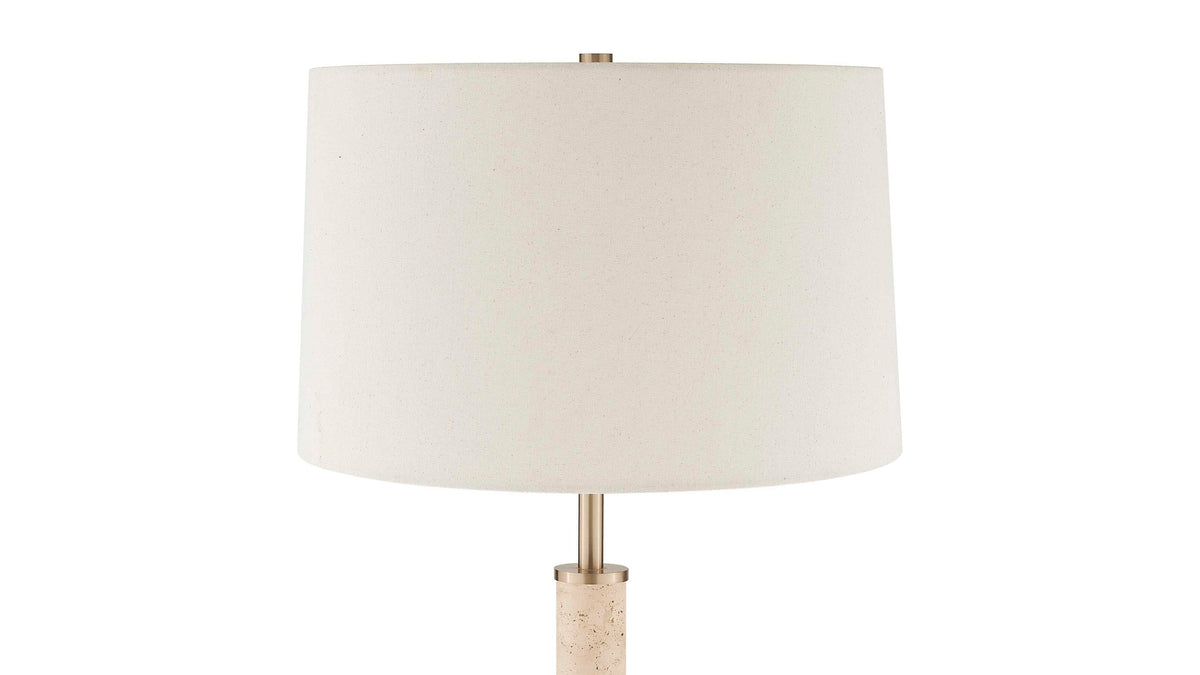 Verlaine - Travertine Floor Lamp - Brass,Gold