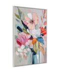 Spring Bouquet Framed Canvas - Pink