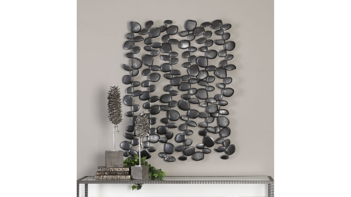 Skipping - Stones Forged Iron Wall Art - Black