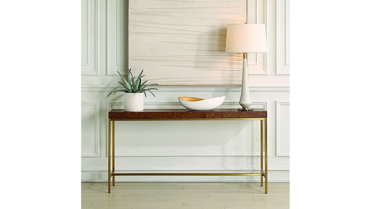 Moran - Burl Console Table - Light Brown