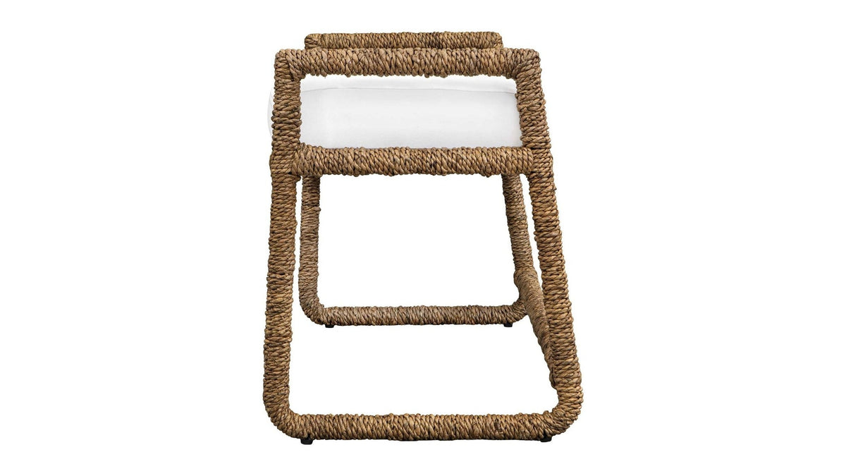 Araiza - Fabric Bench - Brown / White