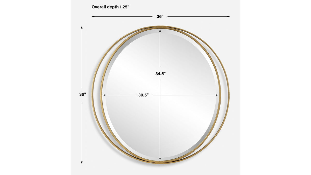 Rhodes - Gold Round Mirror