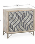 Leia - Bar Cabinet - White Mango / Ivory Bone / Gray