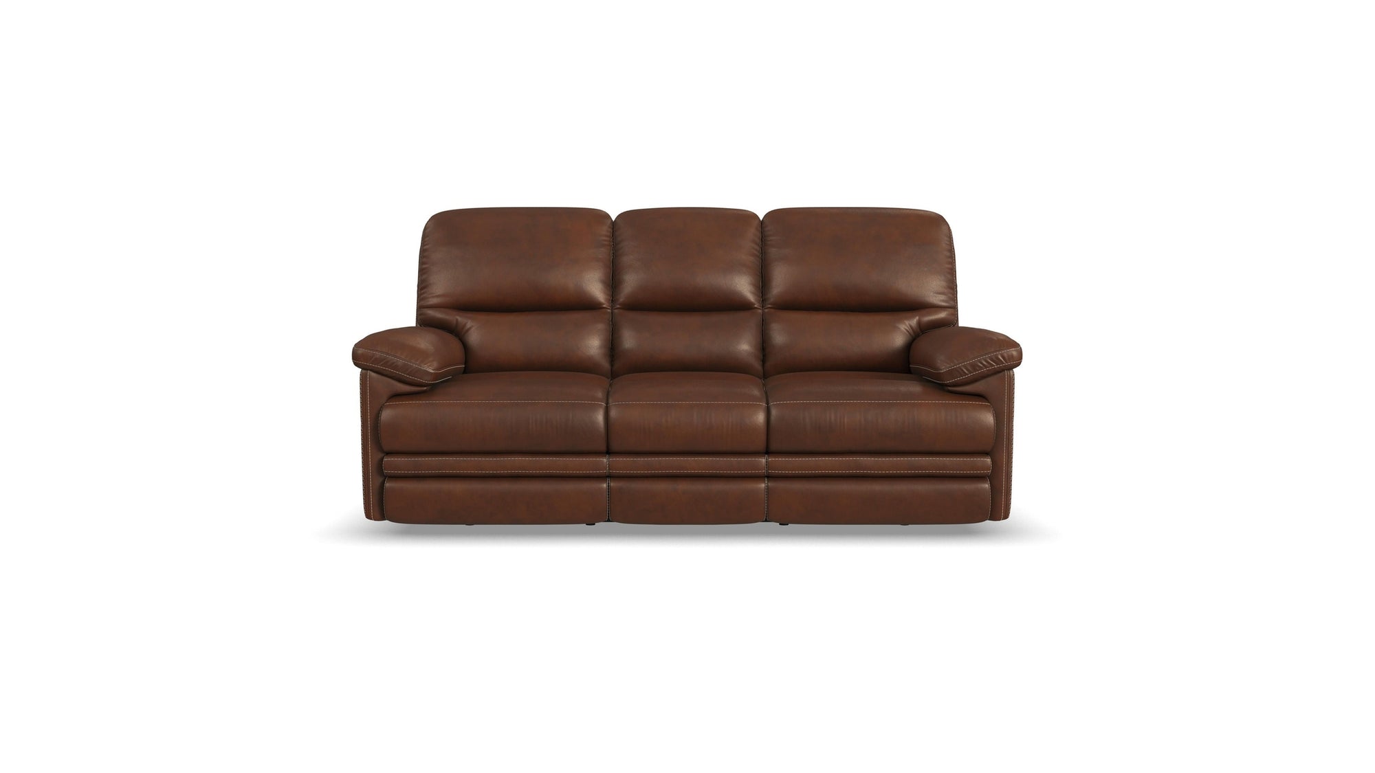 David - Power Reclining Sofa With Power Headrests & Lumbar - Pecan