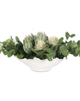 Protea Blooms - Bowl Centerpiece - Green / White