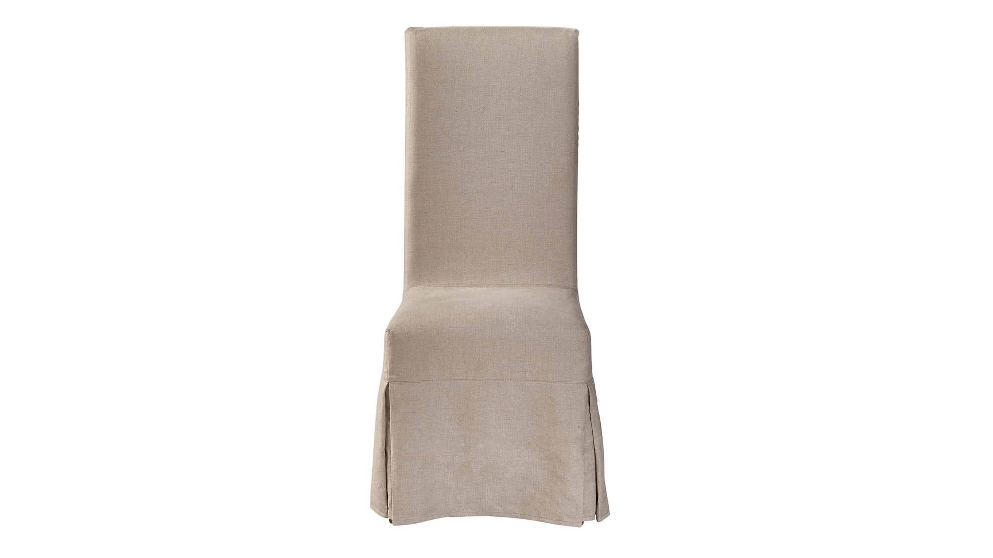 Linen Floor Length Slip Covered Parsons Chair Set of 2 - Beige
