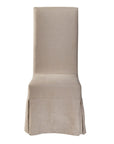 Linen Floor Length Slip Covered Parsons Chair Set of 2 - Beige