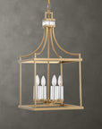 Montreal - 4 Light Brass Lantern Pendant - Gold