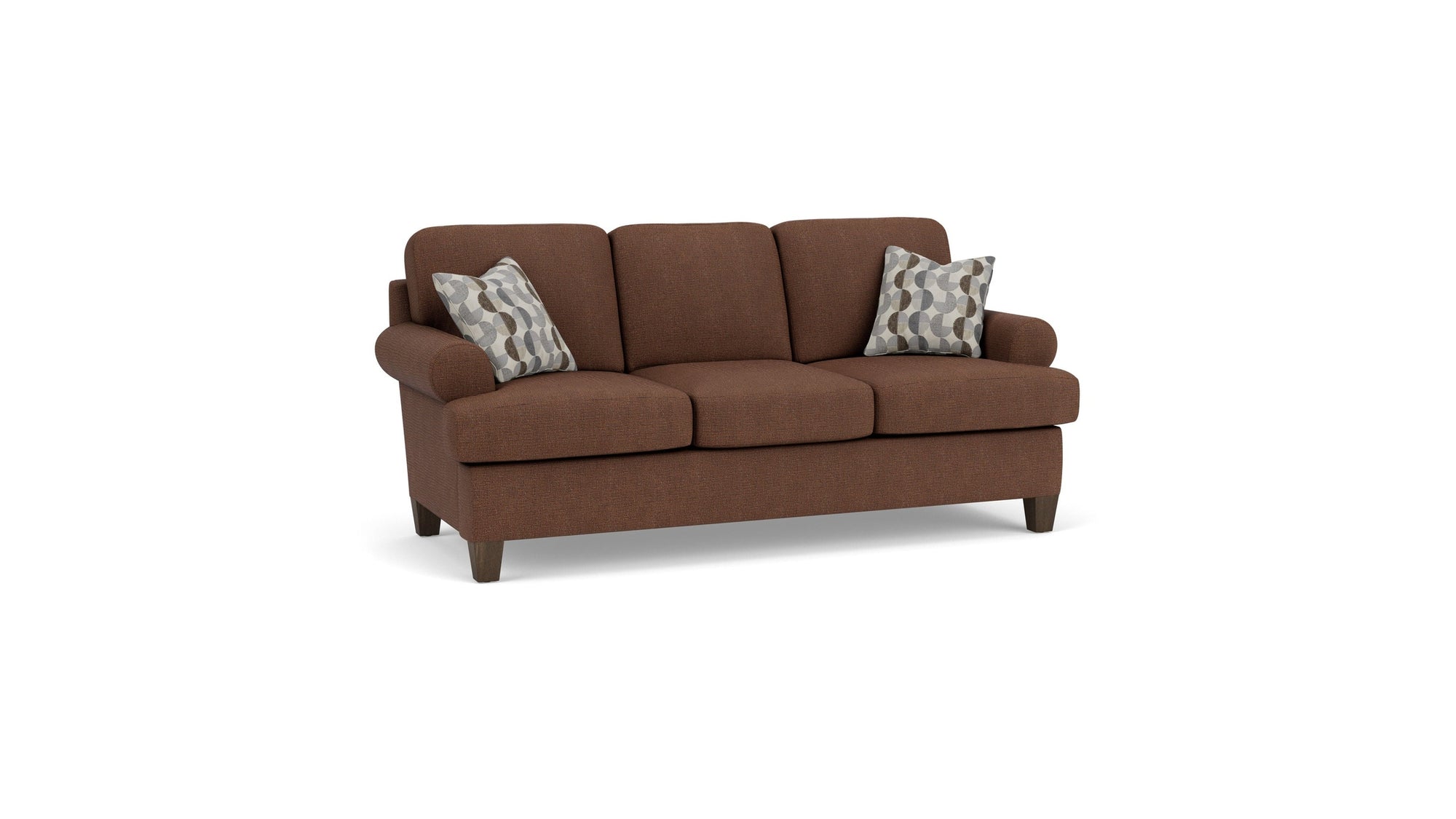 Moxy - Fabric Sofa, T-Shaped Seat Cushion, Curved Sock Arms