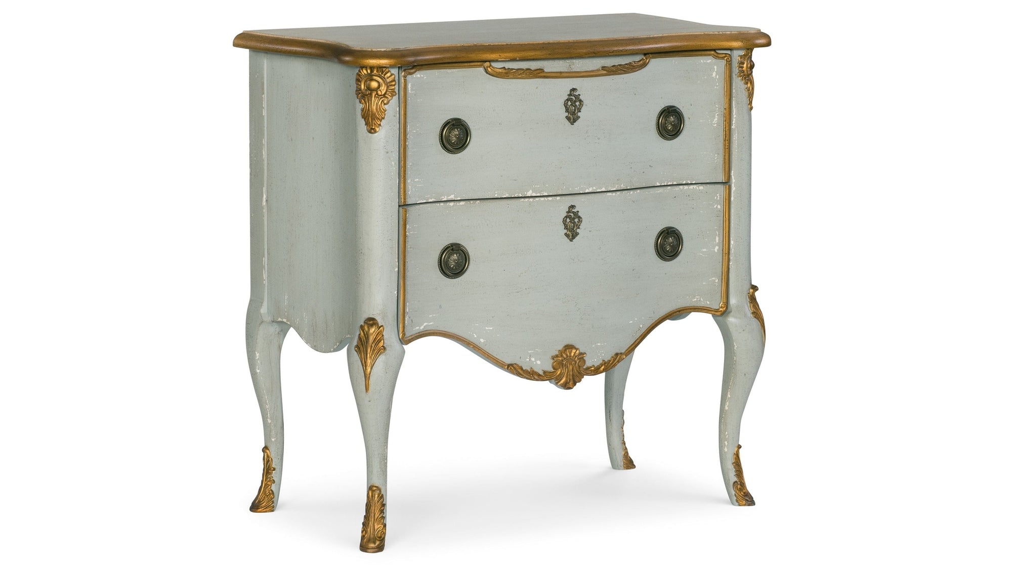 Melange - French 2-Drawer Chest - Pearl Silver