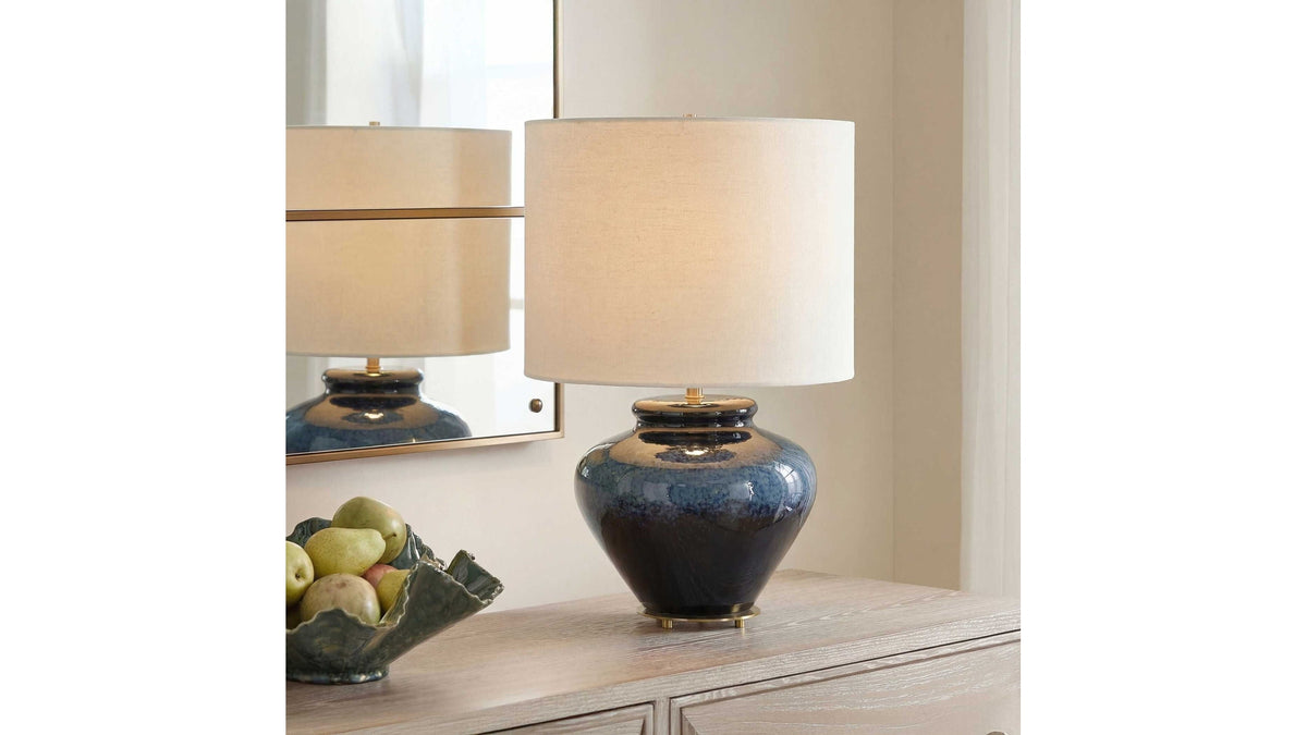 Andrus - Glaze Table Lamp - Blue