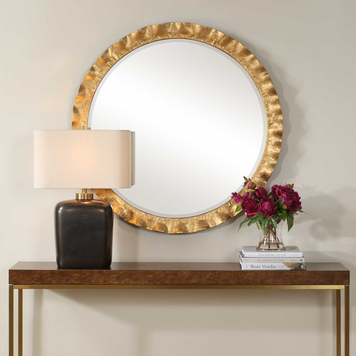 Haya - Round Mirror - Gold