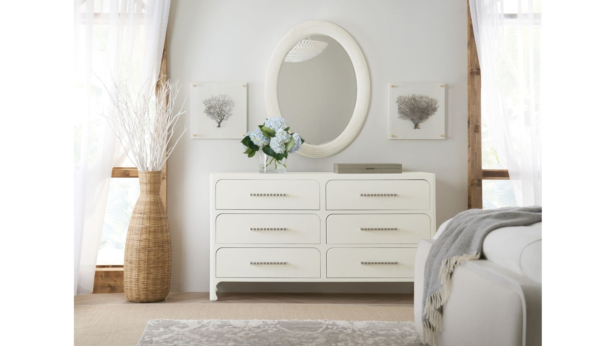 Serenity - Amelia Oval Mirror - White
