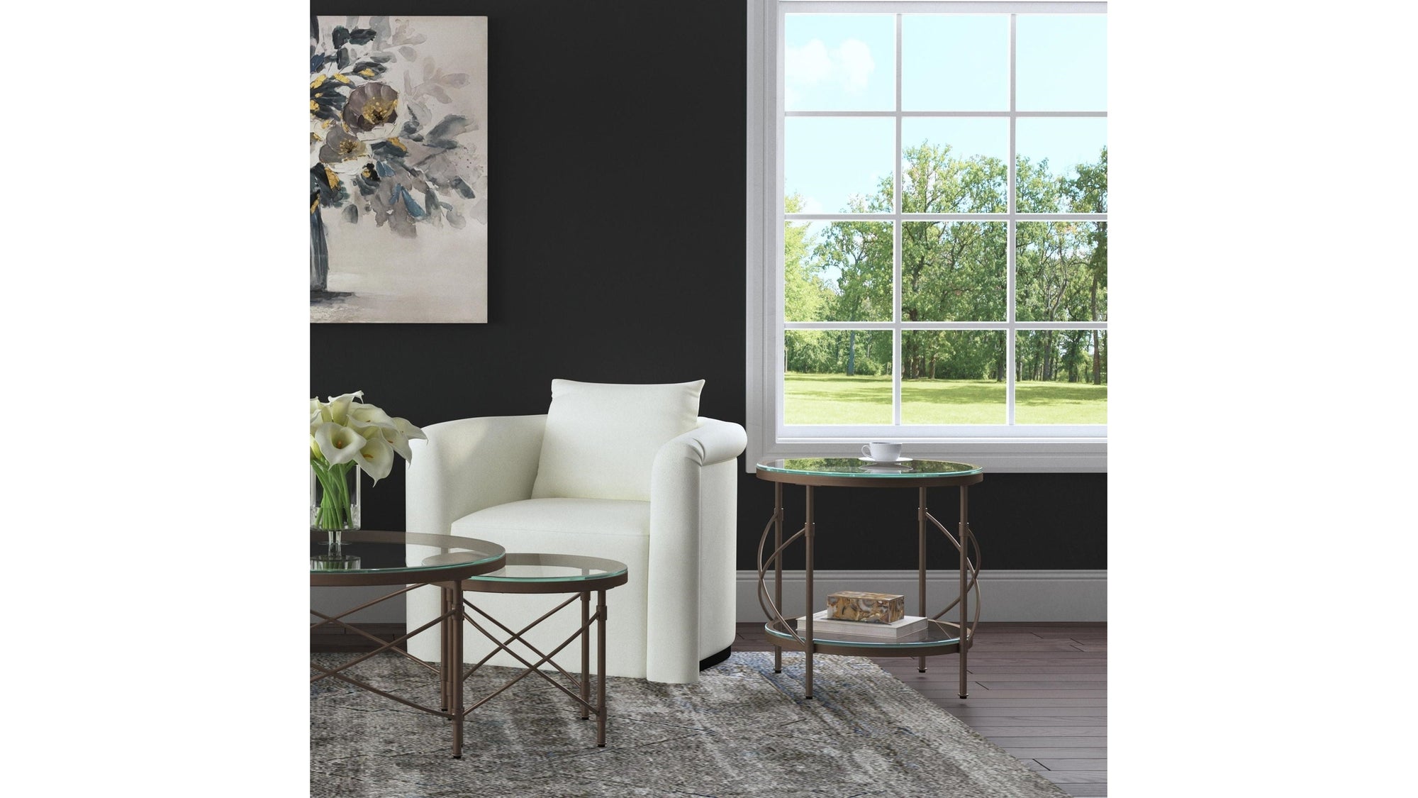 Harrison - Round End Table - Gold