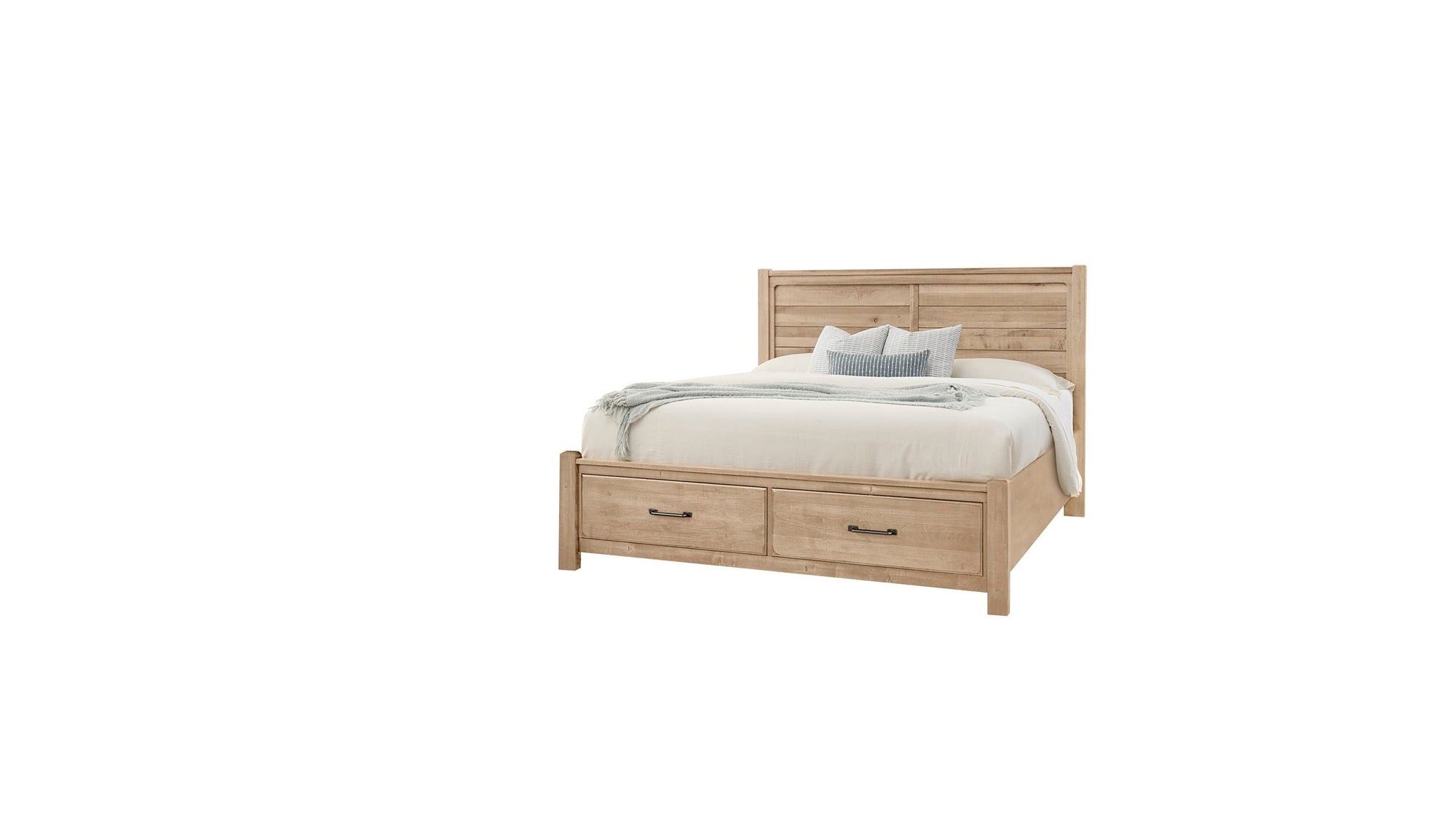 Cool Rustic - Plank Bed With Footboard Storage - Clear Maple