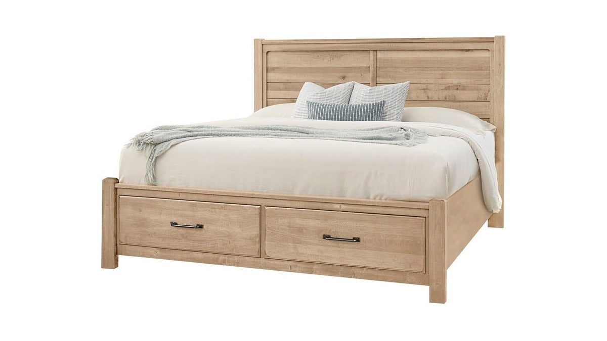 Cool Rustic - Plank Bed With Storage Footboard